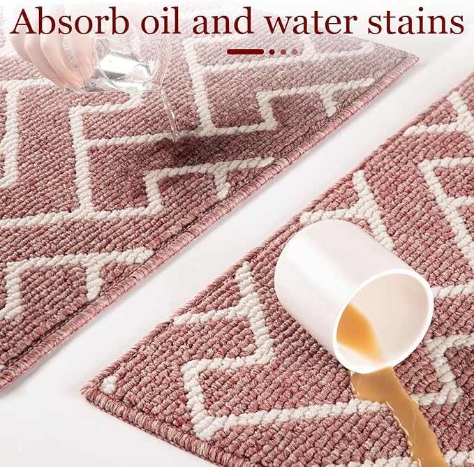 hicorfe Front Door Mat Outside Entrance, Absorbent Mud Mat,Welcome Door Mats Outdoor Indoor,Stain and Fade Resistant,Non Slip Backing Entry Doormat,Pet Rug for Entryway (24"x35",Dark Pink)