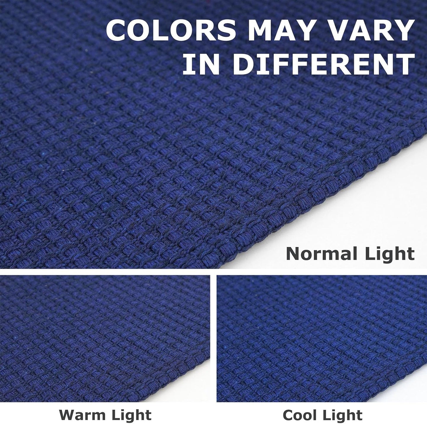 IOHOUZE Washable Runner Rug 2x5 Non Slip Runners for Hallways Entryway Runner Indoor, Kitchen Throw Rug Woven Cotton Floor Carpet for Hall Entrance Bedroom, Royal Blue/Navy