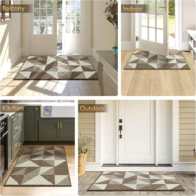 hicorfe Kitchen Rugs and Mats Sets,Super Absorbent Polypropylene Non-Slip Rug,Soft Comfort Floor Mat,Washable for Kitchen,Hallway,Office,Sink,Laundry(24" x 35")