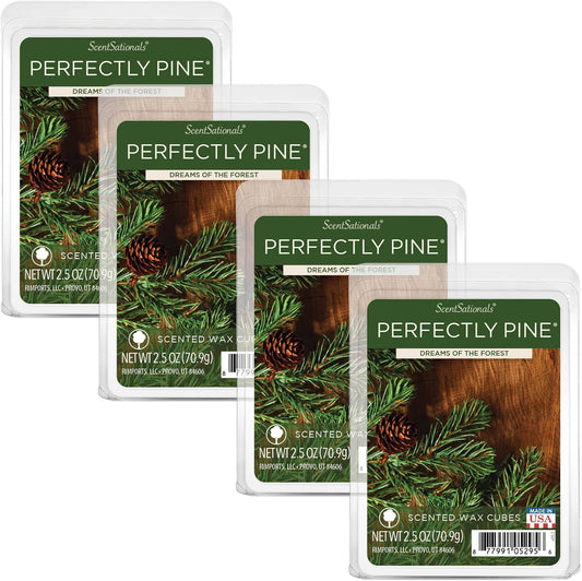 Scentsationals Wax Melts - Perfectly Pine Scented Fragrance - Wax Cubes Pack, Air Freshener - 10oz (24-Cubes)