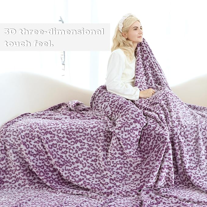Warm Blanket Purple Blankets King Size Soft Throw Blankets for Bed