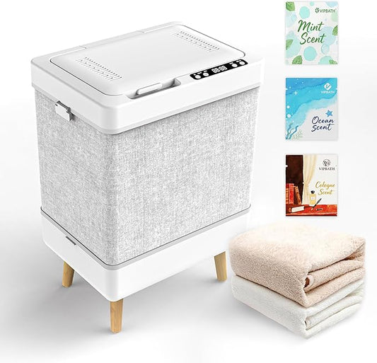 35L Foldable Towel Warmer Bucket, Fits 3 Large Towels or 2 Robes, Fast Heating, One-Piece Space-Saving Design, High-Temperature Indicator, ETL Certified