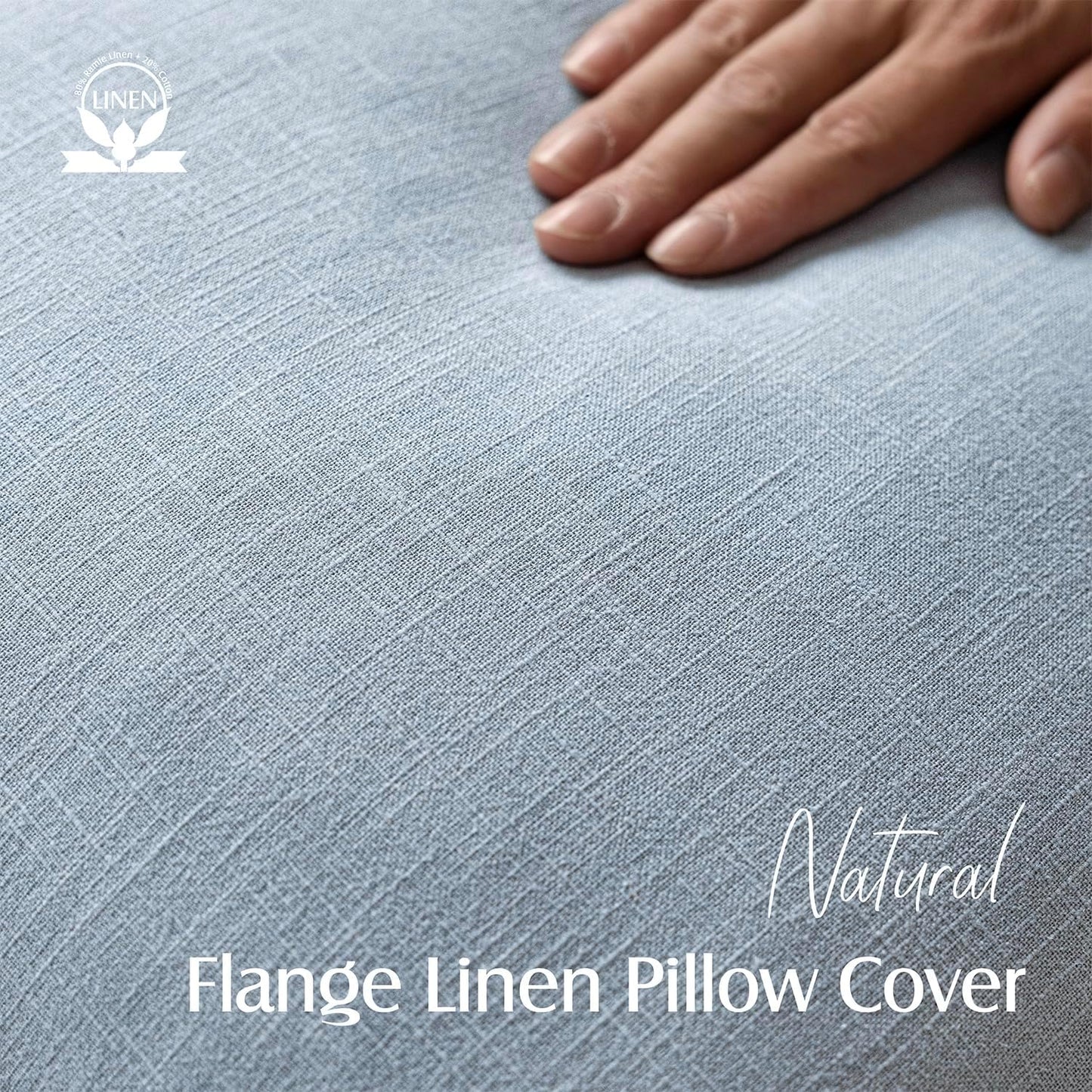 Foindtower Pack of 2, Decorative Linen Soild Throw Pillow Covers Soft Accent Euro Cushion Case Boho Farmhouse Pillowcase for Chair Couch Sofa Bedroom Living Room Home Decor 16 x 16 Inch Sky Blue