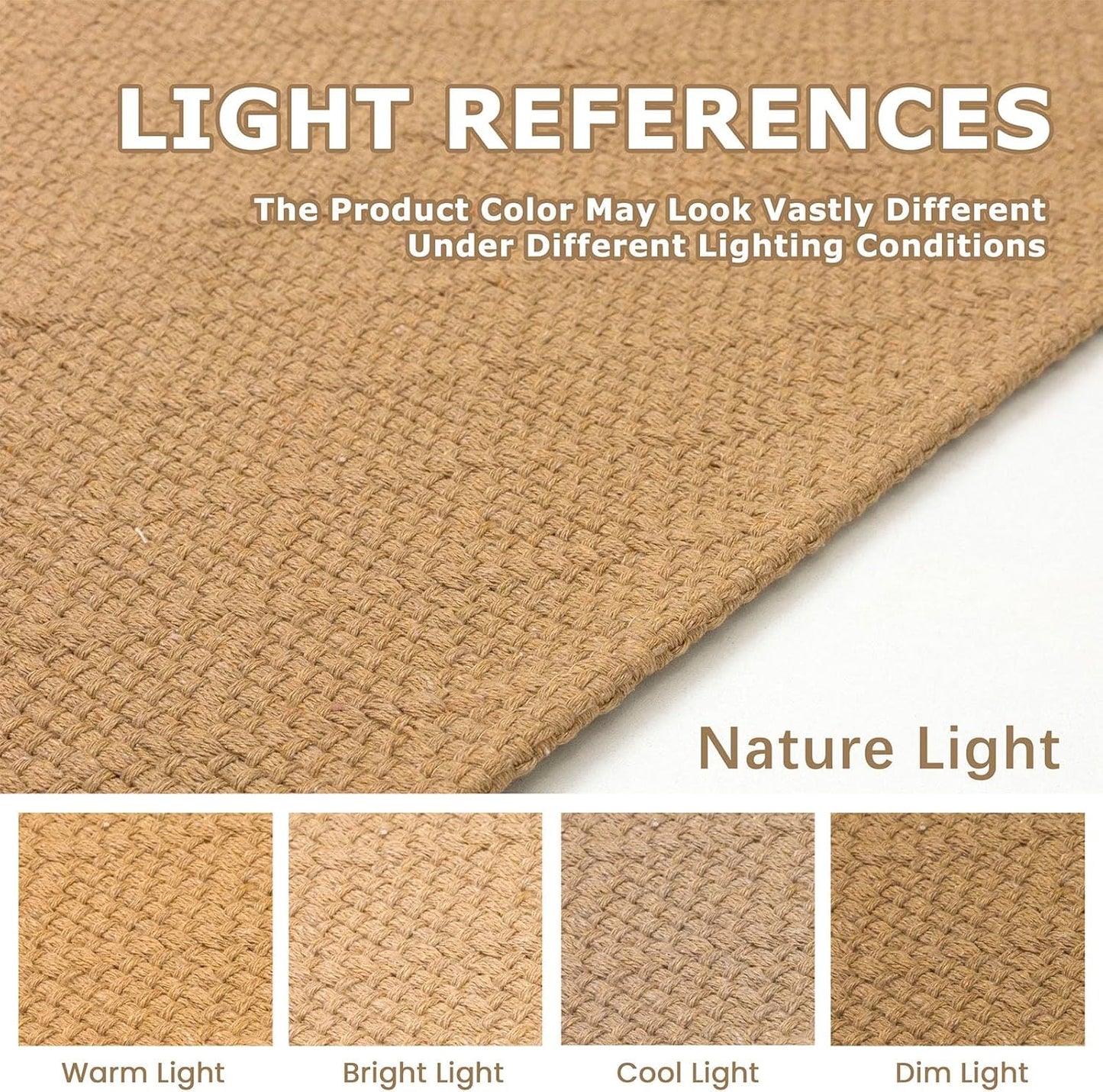 KOZYFLY Washable Entryway Rug 3x5 Ft Area Rugs Cotton Rubber Backed Throw Rugs Indoor Door Mat Floor Carpet for Front Entrance Bathroom Kitchen Living Room Kitchen Rugs Braided, Warm Tan