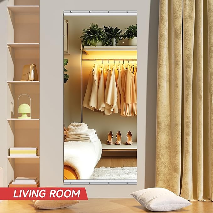 Home Gym Mirror, 63'' x 28'' x 1PCS, Large Full Body Mirror for Yoga, Frameless Tempered Glass, Wall Mounted for Home Gym, Garage, Bedroom, Bathroom