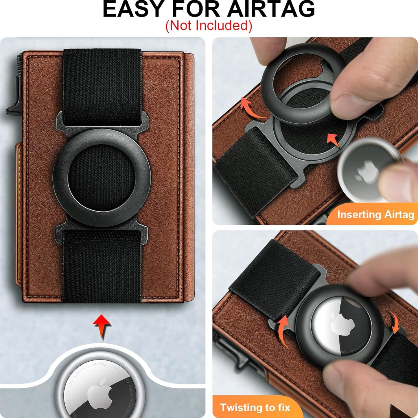 BULLIANT Men Airtag Wallet,Slim Front Pocket Wallet Money Clip for Men Gift 3.8"x2.7",Pop-up Access