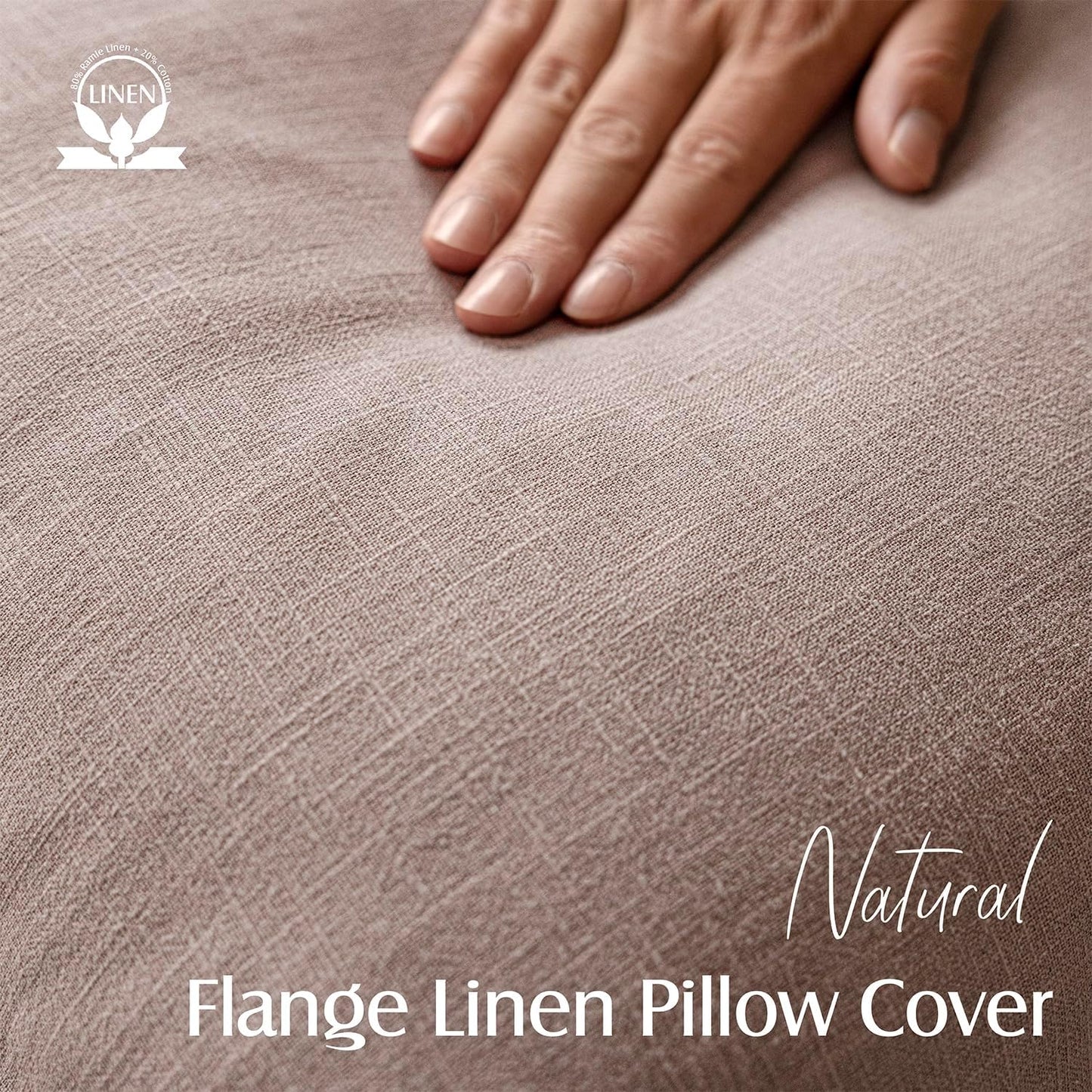 Foindtower Set of 2, Decorative Linen Soild Throw Pillow Covers Soft Accent Euro Cushion Case Boho Farmhouse Pillowcase for Chair Couch Sofa Bedroom Living Room Home Decor 18 x 18 Inch Dusty Pink