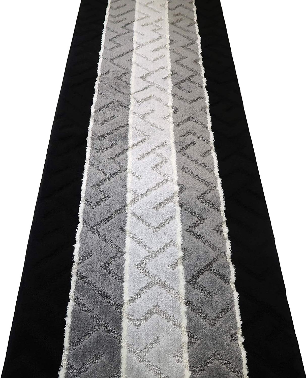 Custom Length Hallway Runner Rug,Slip Resistant,Arrows Black, 26 Inch X 8 feet, Sold and Priced Per Foot