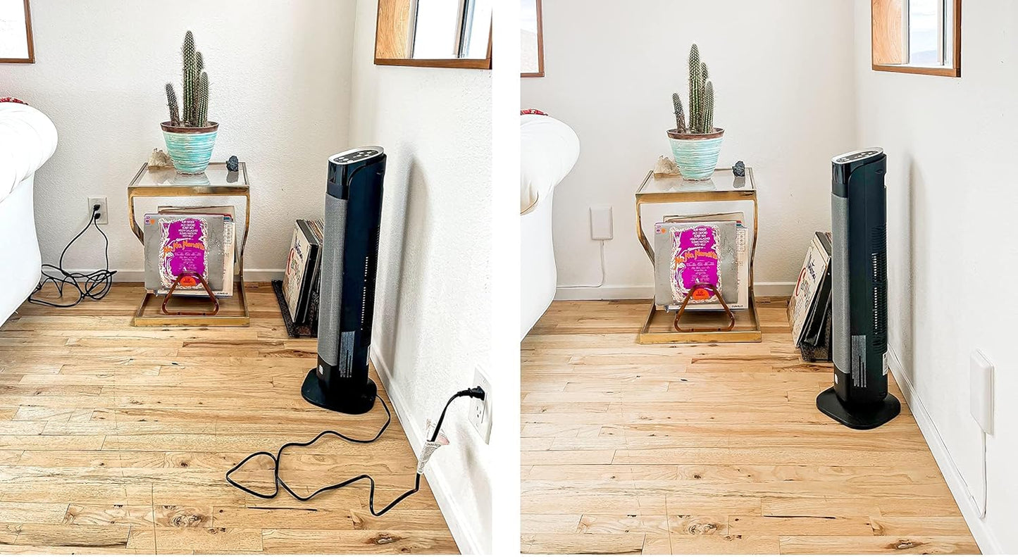 Sleek Socket Original & Patented Ultra-Thin Outlet Concealer With Cord Kit, Flat Extension With Multi Outlets Power Strip, Ideal for Home Improvement, Hide Bulky and Messy Cords
