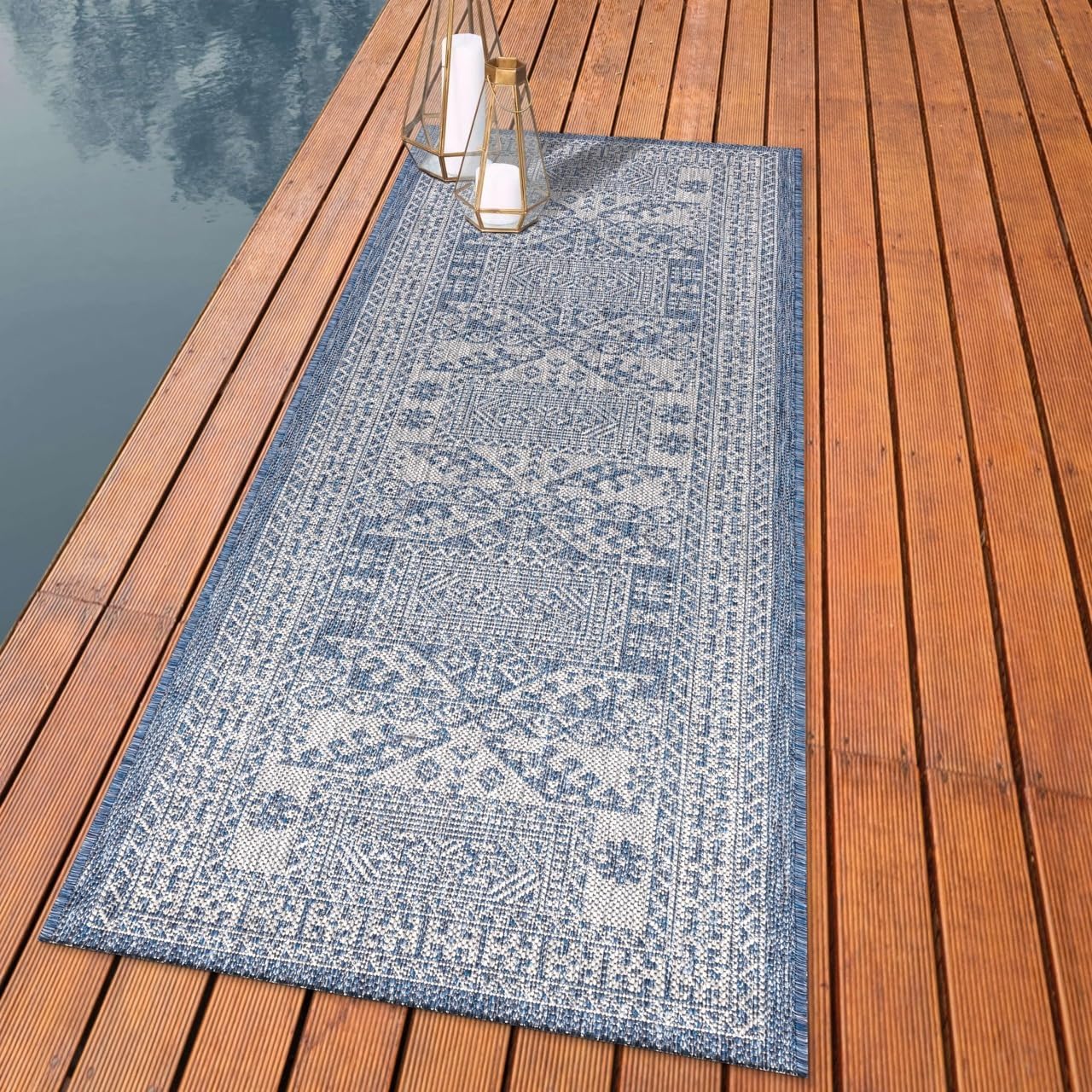 Keen Home Design Terrace Outdoor Runner Rug - 2x6 Washable Indoor/Outdoor Rug for Patio, Kitchen, Balcony, Beach, Garden, Deck and Porch, Size: 2'2"x5'7"