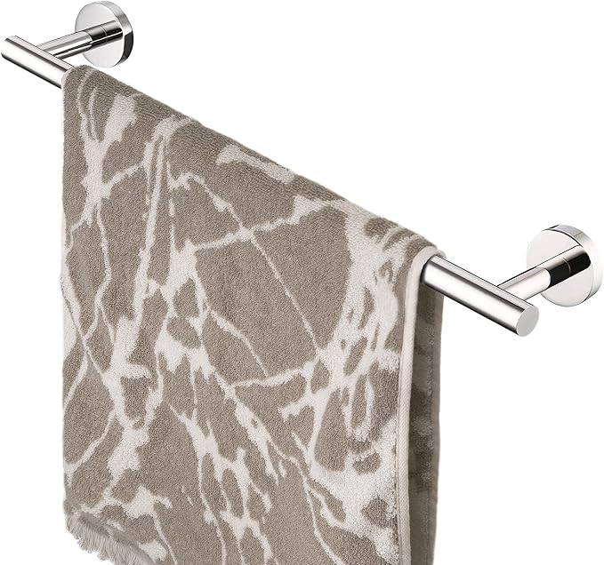 HITSLAM Chrome 19.8 Inch Towel Bar for Bathroom, SUS304 Stainless Steel Bathroom Towel Rack Wall Mounted, Modern Home Decor Bath Towel Holder with Hardware Accessories
