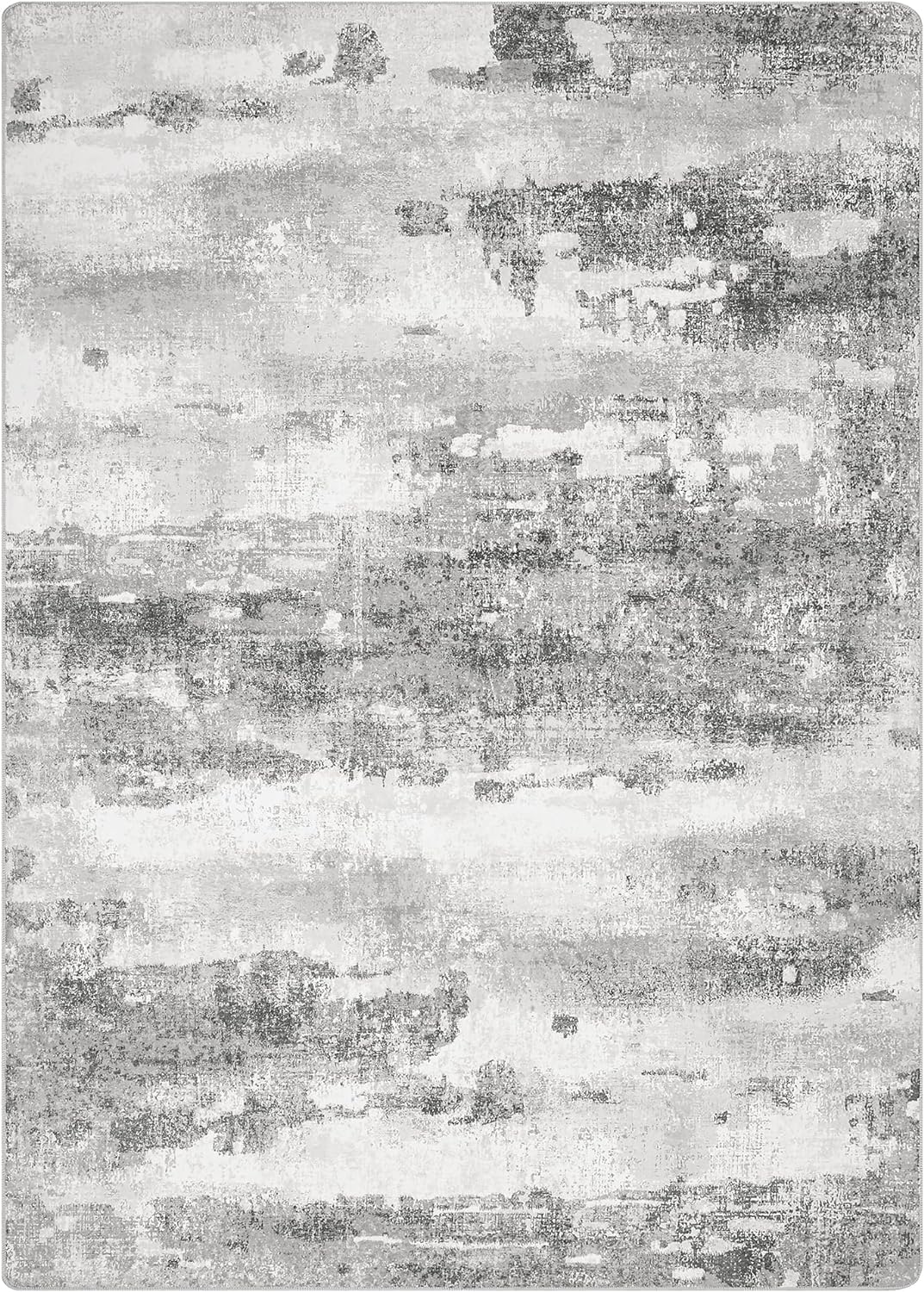 Area Rugs 6x9 for Living Room Bedroom Machine Washable Large Gray Area Rug Abstract Soft Throw Rug, Indoor Floor Cover, Lightweight Non Slip Backing Thin Rug