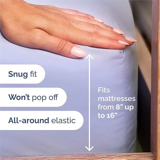 Split King Size 5 Piece Sheet Set - Comfy Breathable & Cooling Bed Sheets Set - Hotel Luxury Bedding for Women, Men, Kids, Teens, Boys & Girls - Deep Pockets, Soft, Wrinkle Free - Oeko-Tex - Lavender