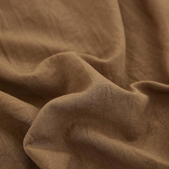 Merryword Brown Ruffle Standard Pillow Shams 20x26inch - Cute Coffee Pillowcases Set of 2 - Shabby Chic Soft Cover 2 Pack