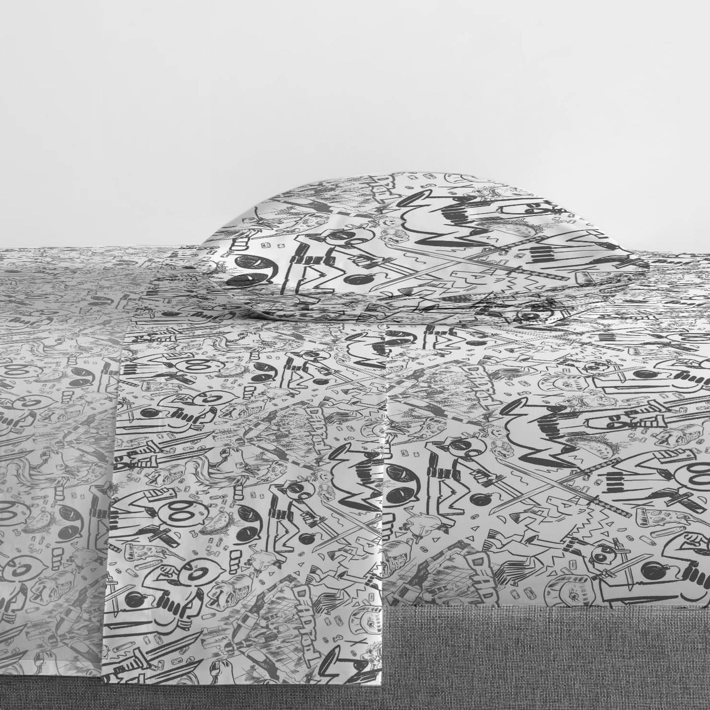 Jay Franco Sheet Set with Fitted, Flat Sheets & Pillow Cover - Ultra-Soft Bedding with Pillowcase for Room Decor, White - Deadpool, 3 Piece Twin