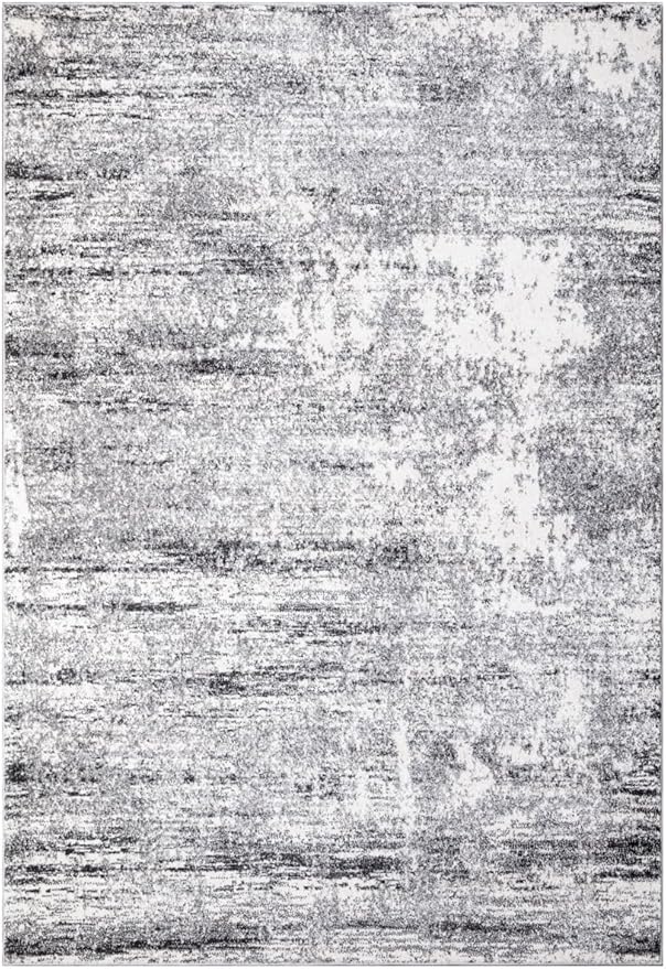 Keen Home Design Area Rugs - Non-Shedding, Thick Pile Abstract Rugs for Kitchen, Living Room, Bedroom, Dining Room, Entryway (Abstract Cream/Grey, 7'3" x 10'2")