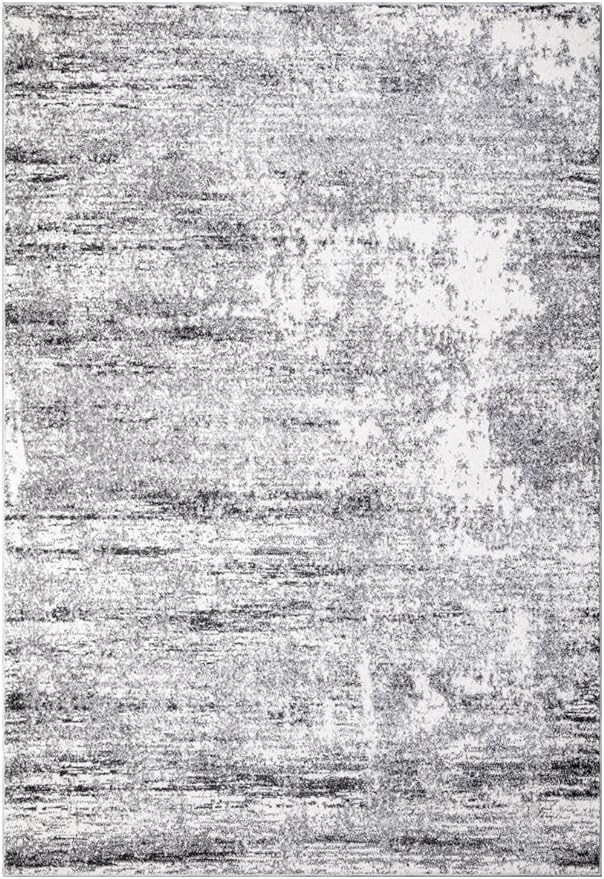 Keen Home Design Area Rugs - Non-Shedding, Thick Pile Abstract Rugs for Kitchen, Living Room, Bedroom, Dining Room, Entryway (Abstract Cream/Grey, 7'3" x 10'2")