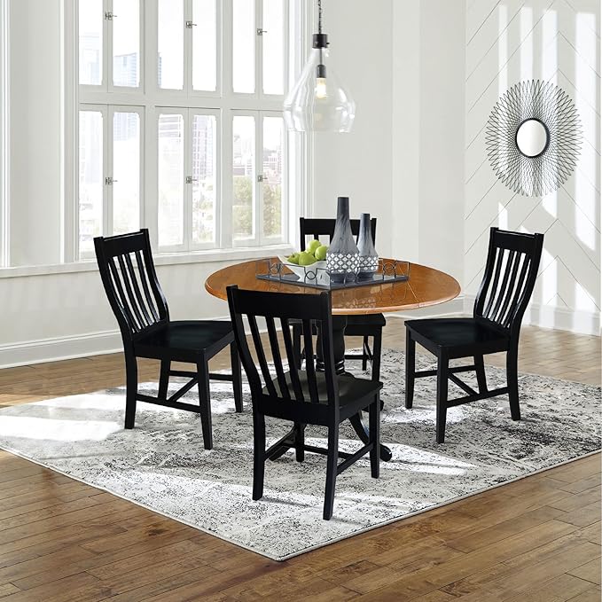 International Concepts Pair of Schoolhouse Chairs Black