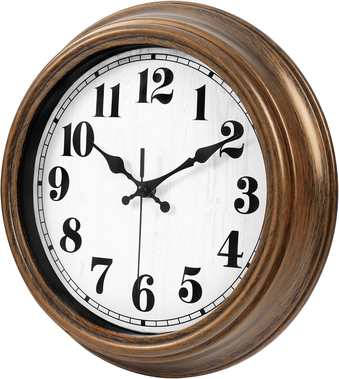 45MinST 12 Inches Retro Wall Clock, Silent Non Ticking Battery Operated Movement, Decor for Home/Wall Decor, Easy to Read, Decorate for Bedroom Living Room Office(Bronze)