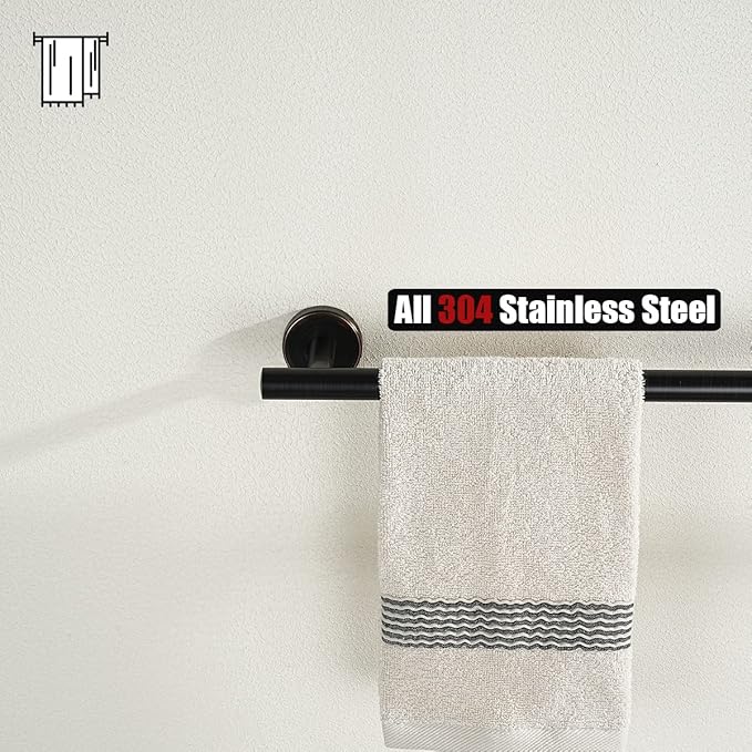 JQK Oil Rubbed Bronze Towel Bar, 15 Inch 304 Stainless Steel Thicken 0.8mm Towel Rack Bathroom, Towel Holder Wall Mount, Useable Length 12 Inch, TB110L12-ORB