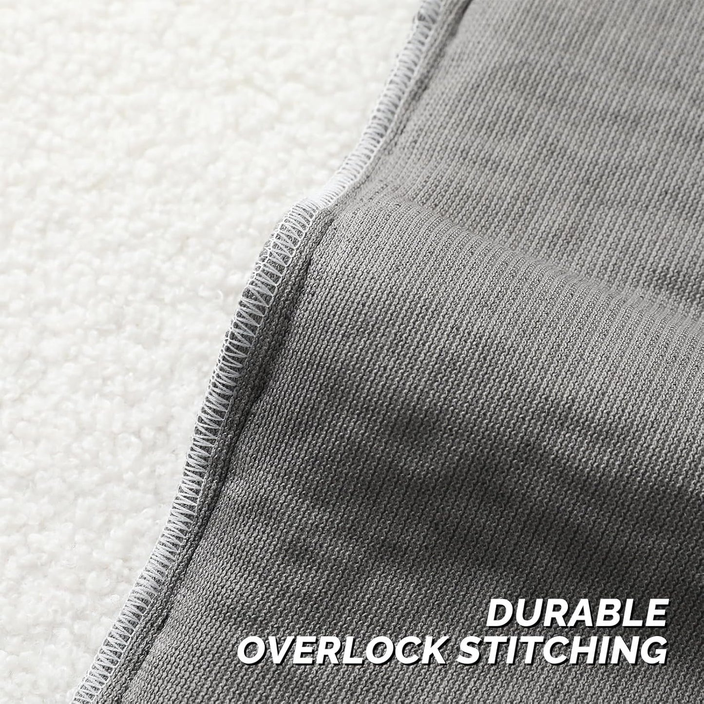 FUTEI Charcoal Throw Pillow Covers 20x20 Inch Set of 2,Furry Faux Fur Teddy Boucle Textured Cushion Covers,Soft Fluffy Decorative Pillow Case,Home Decor for Couch Bed Living Room Office Car