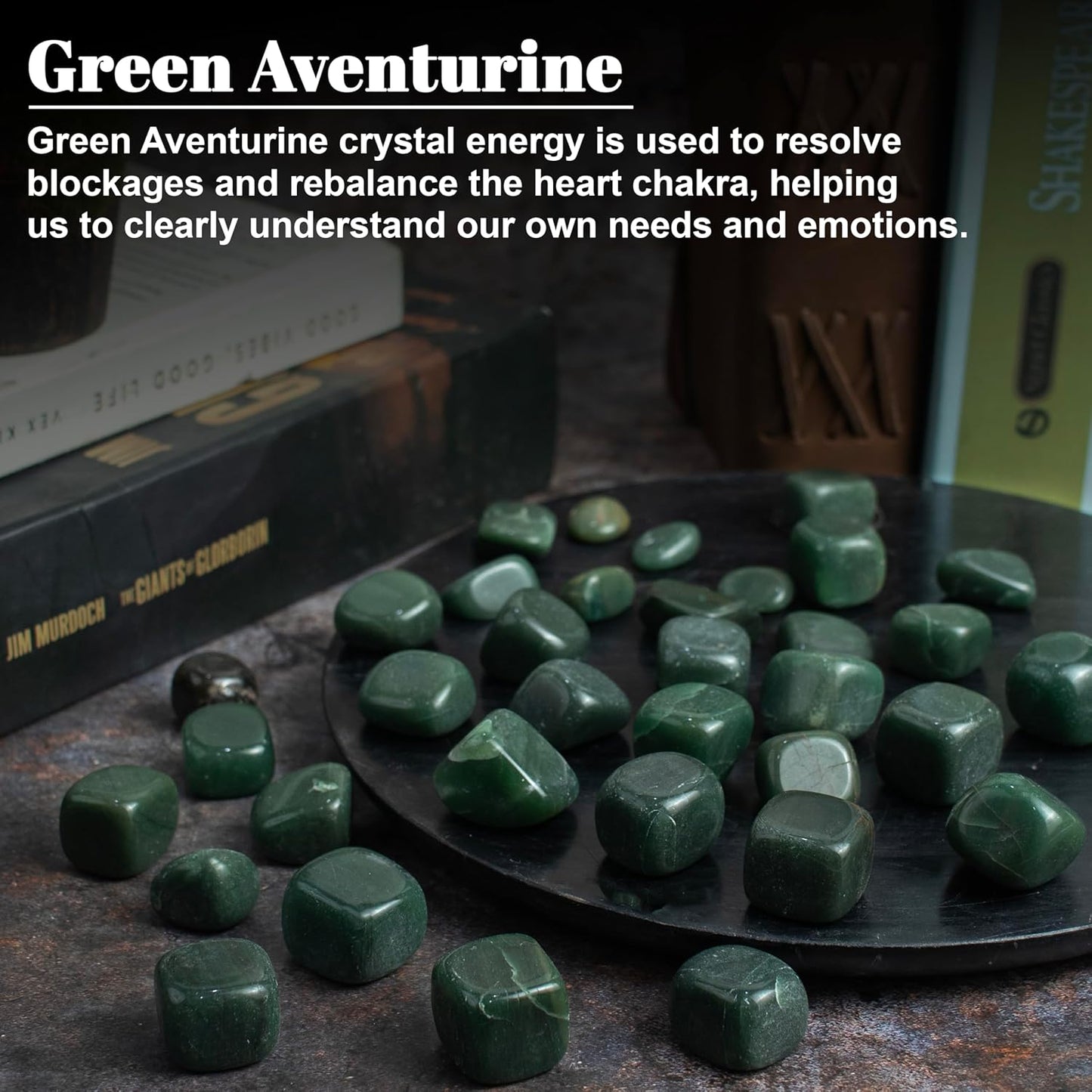 Crocon Stones Set | Pocket Crystal Healing Gemstones | Tumble Collection Palm Stone | Good Luck |Charm Gift Craft | Home Decor 1 LB (Green Aventurine Tumble, 1 LB)