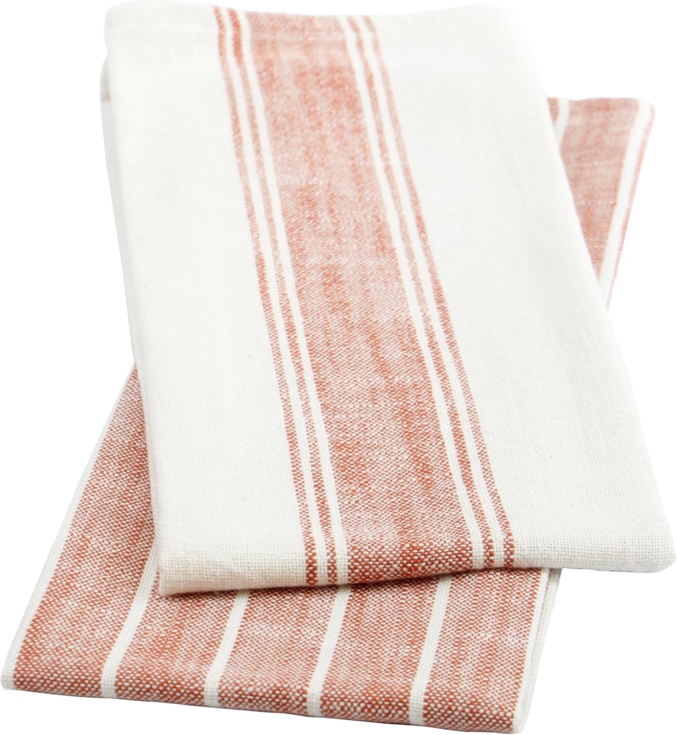 KAF Home Natural Rustic Farmhouse Slubbed Kitchen Towel | 100% Cotton Dish Towel, 18 x 28 Inches | Soft and Absorbent (Rust, 18 x 28-4 Pack)