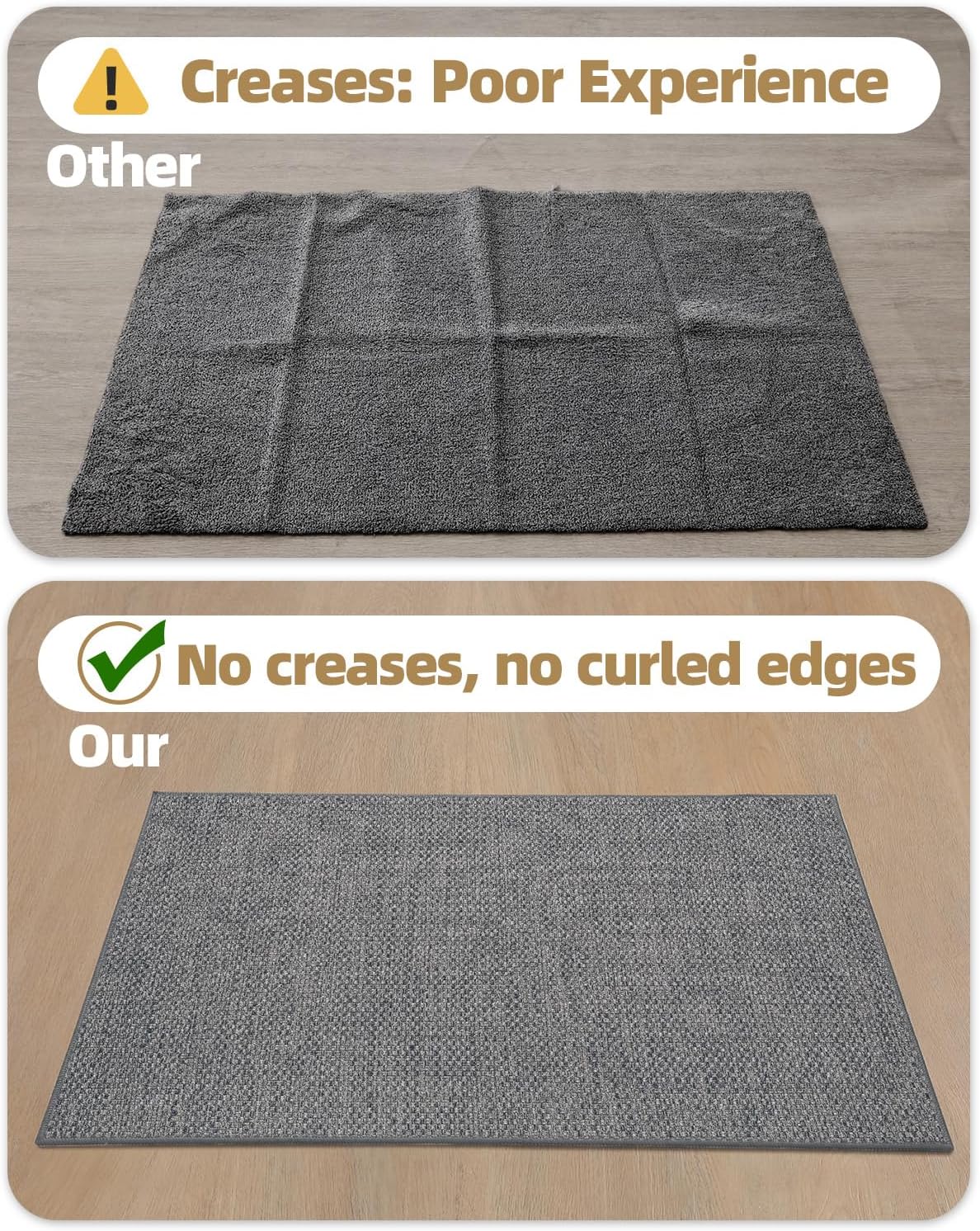 Color&Geometry Front Door Mat Indoor 26"x47", Rugs for Entryway, Non Slip Washable Low-Profile Inside, Entry Mat Entry Rug Door Mat Indoor Entrance, Light Grey (Rolled-up NO Creases)