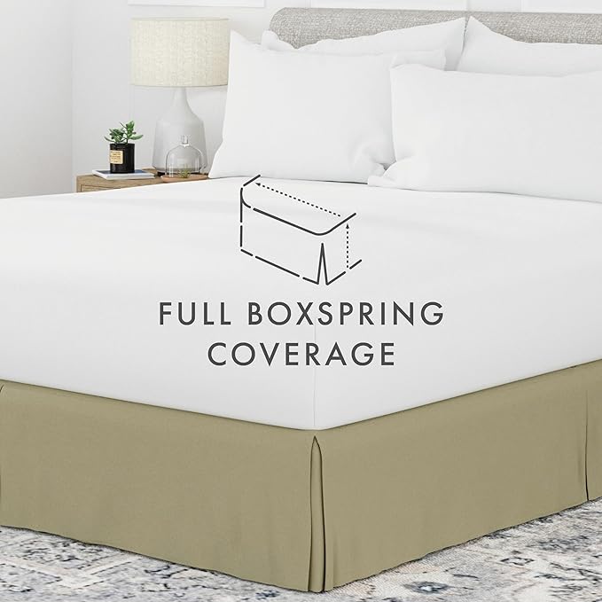 Linen Market Bed Skirt - Ultra Soft Microfiber - Easy Fit with 14 Inch Tailored Drop - Hotel Quality, Shrinkage & Fade Resistant - Bed Cover - Cal King Bed Skirt - Bedroom Décor - (Cal King, Sage)