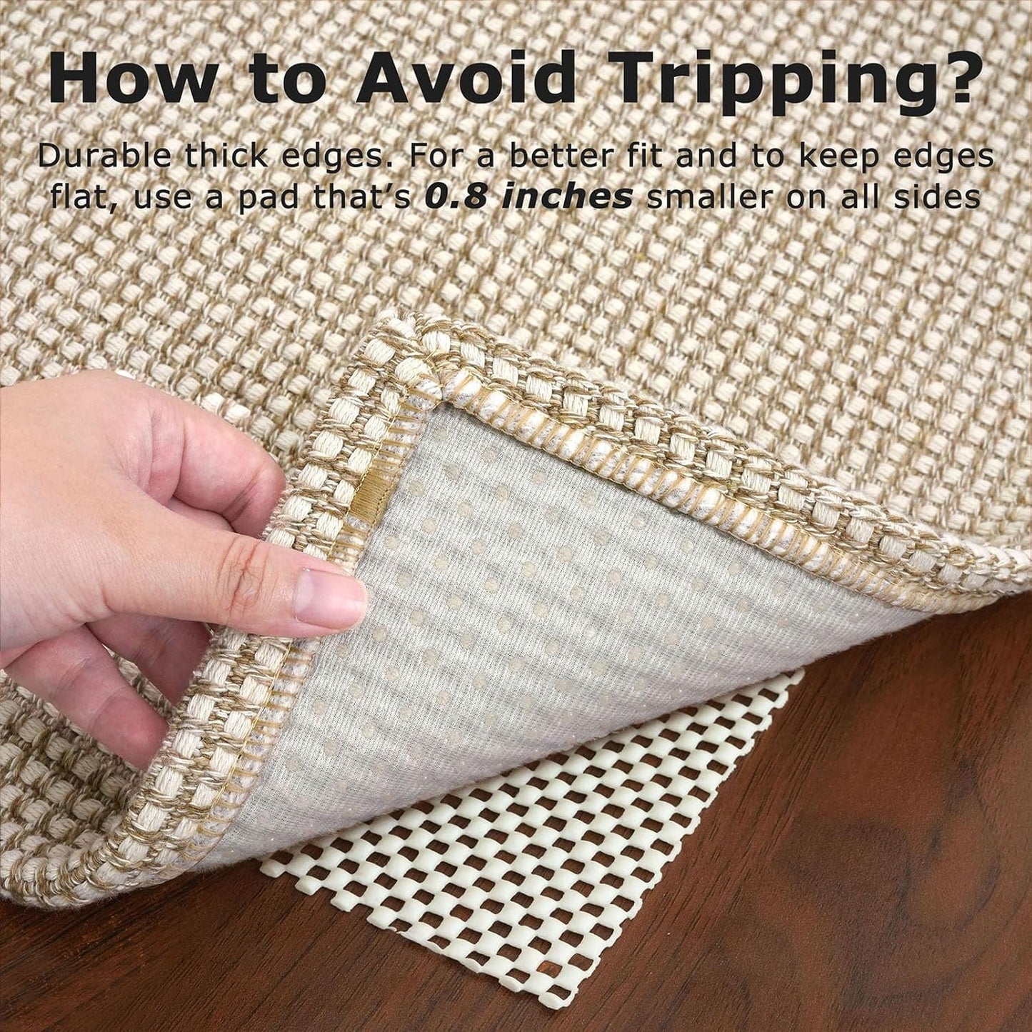 KOZYFLY Indoor Door Mat 2x3 ft Small Area Rugs Washable Front Door Mat Non Slip Rubber Backed Entryway Rug Cotton Entrance Doormat for Front Porch Bathroom Kitchen Bedroom, Ivory/Khaki