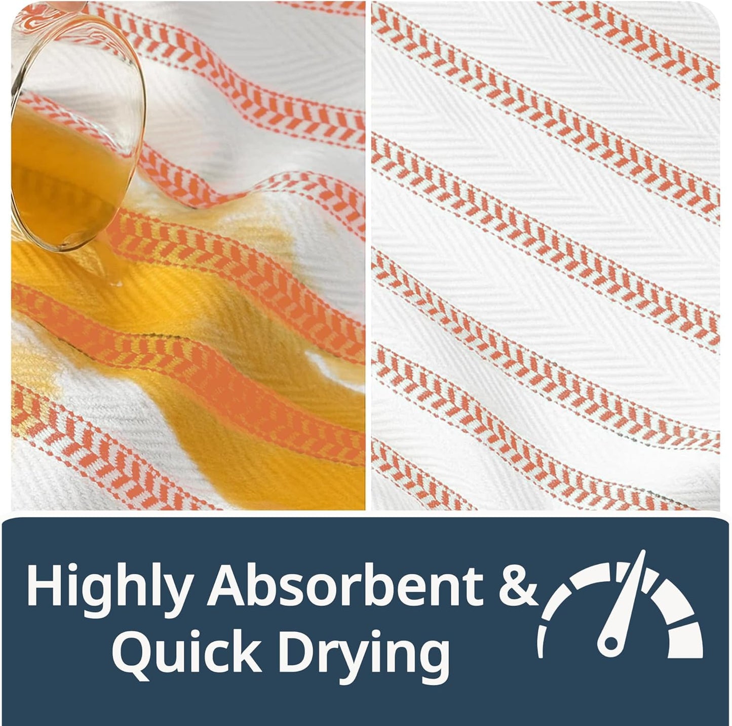 LANE LINEN Kitchen Towels Set – Pack of 6 Cotton Dish Towels, 18”x28”, Absorbent & Quick-Drying Tea Towels for Drying Dishes – Rust