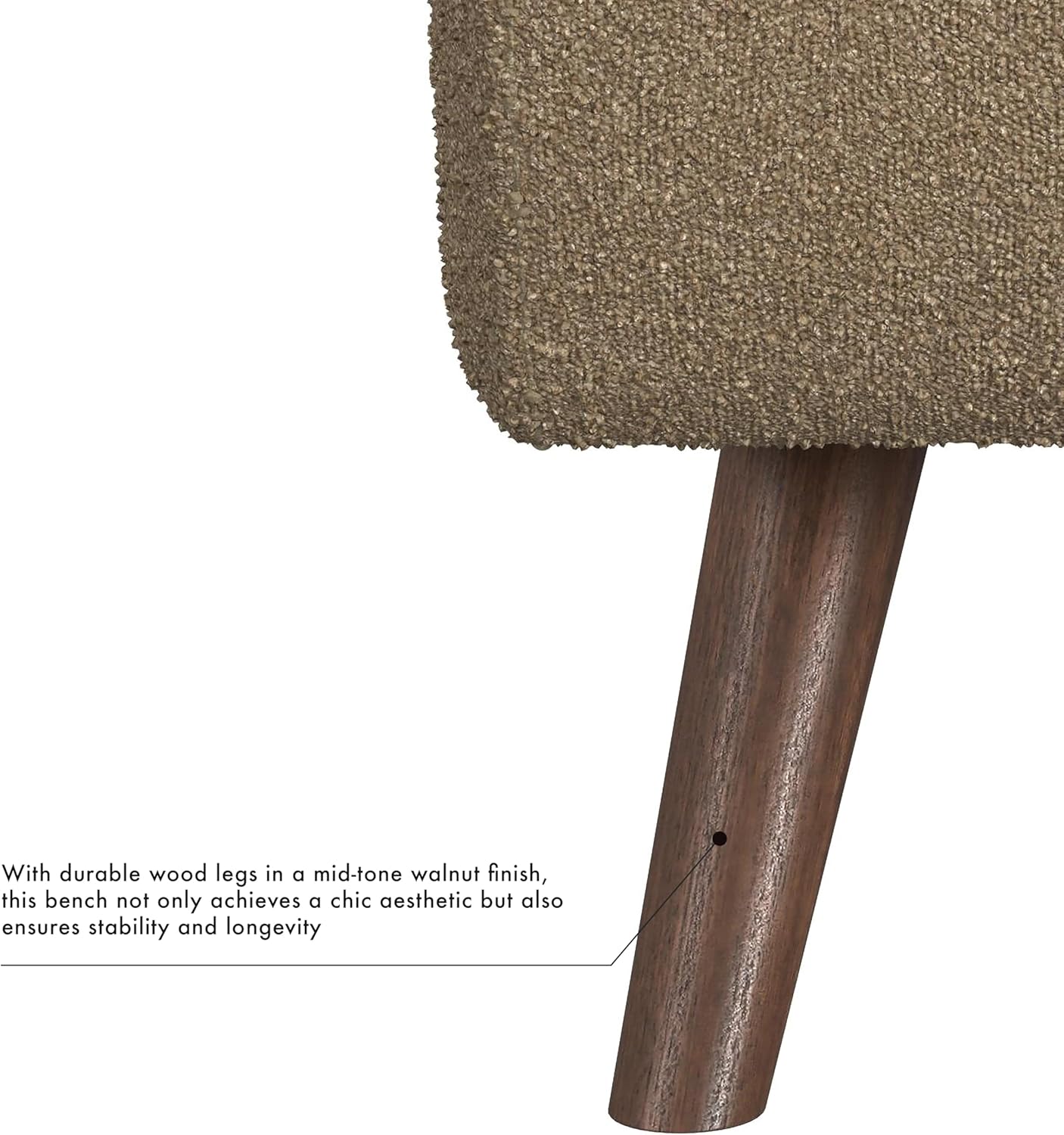 HomePop Modern Storage Bench with Wood Legs |Homepop Home Décor|Bench with Storage for Living Room & Bedroom - Brown