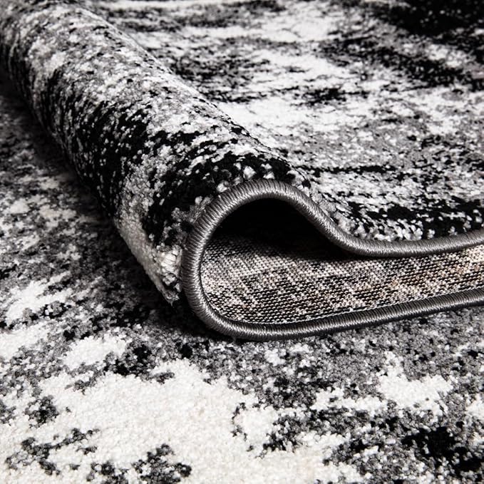 Keen Home Design Area Runner Rugs - 2x12 Non-Shedding, Abstract Runner for Kitchen, Living Room, Bedroom, Dining Room, Entryway - Size: 2'8" x 11'11", Abstract Black