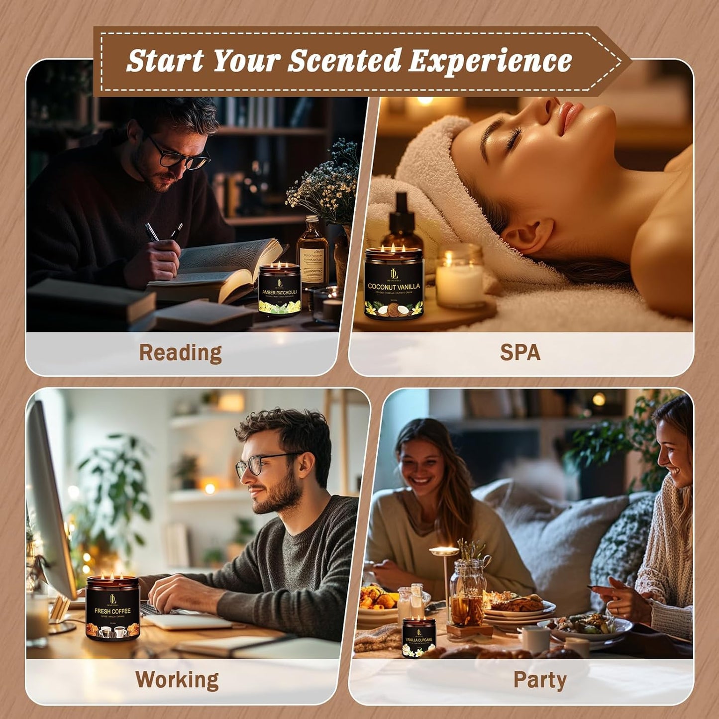 Vanilla Cupcake Scented Candle, 12oz 60 Hour Long Lasting Candles, Large 3 Wick Natural Soy Candles for Home Scented, Candle Gifts for Women Men