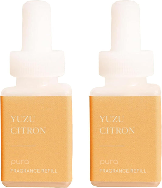 PuraHome Scent Refill - Smart Home Air Diffuser - Up to 120-Hours of Luxury Fragrance per Refill - Home Essential - Clean & Safe Diffuser Fragrance - 2 Pack, Yuzu Citron