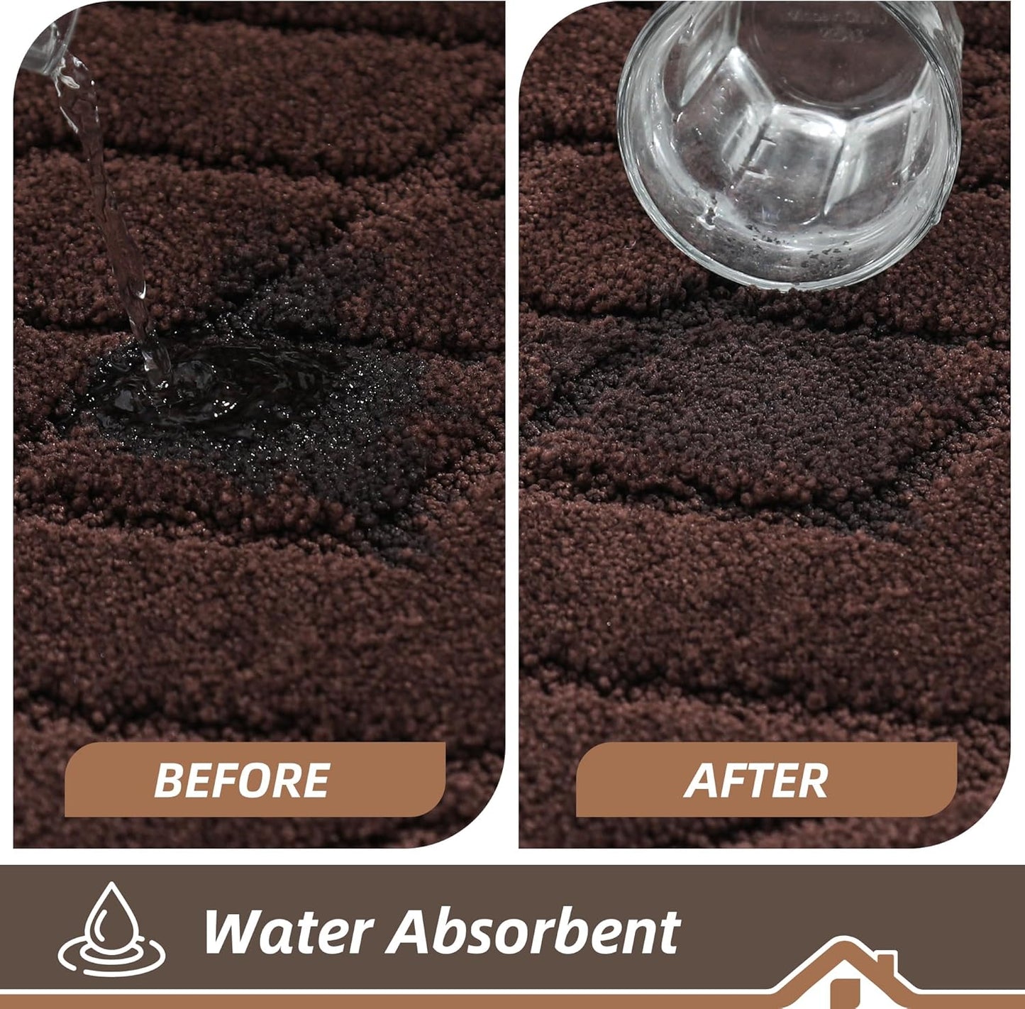 BEQHAUSE Kitchen Runner Rug 20”x59” Washable Non Slip Kitchen Mats for Floor Absorbent Soft Kitchen Rugs for Floor,Sink,Hallway,Laundry,Brown