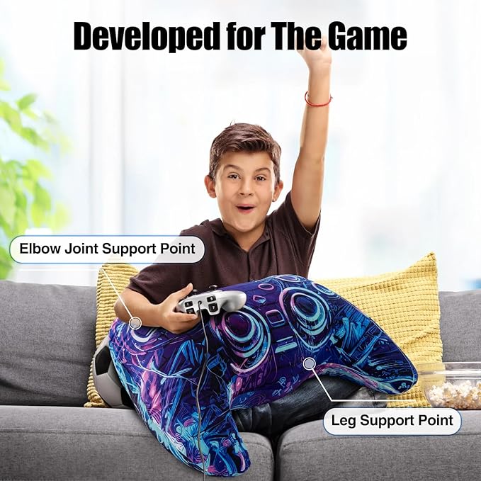 Meeting Story Game Controller Shaped Plush Throw Pillow Cushion for Boys and Girls Gamer Room Decoration for Sofa Couch/Computer Chair/Bed Gifts for Teen Boys Gaming Toy Pillow (Purple, Large)
