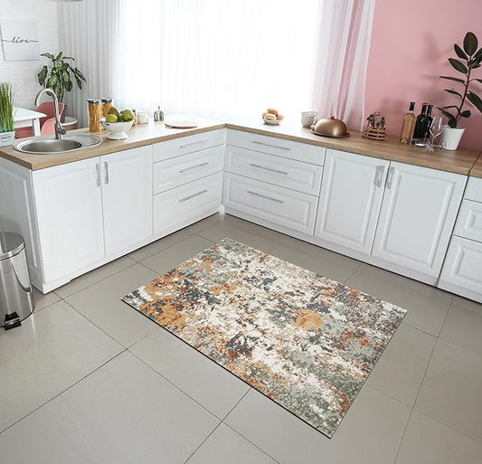 Keen Home Design Area Rugs - 3x5 Non-Shedding, Abstract Rugs for Kitchen, Living Room, Bedroom, Dining Room, Entryway - Size: 3' x 5', Multi