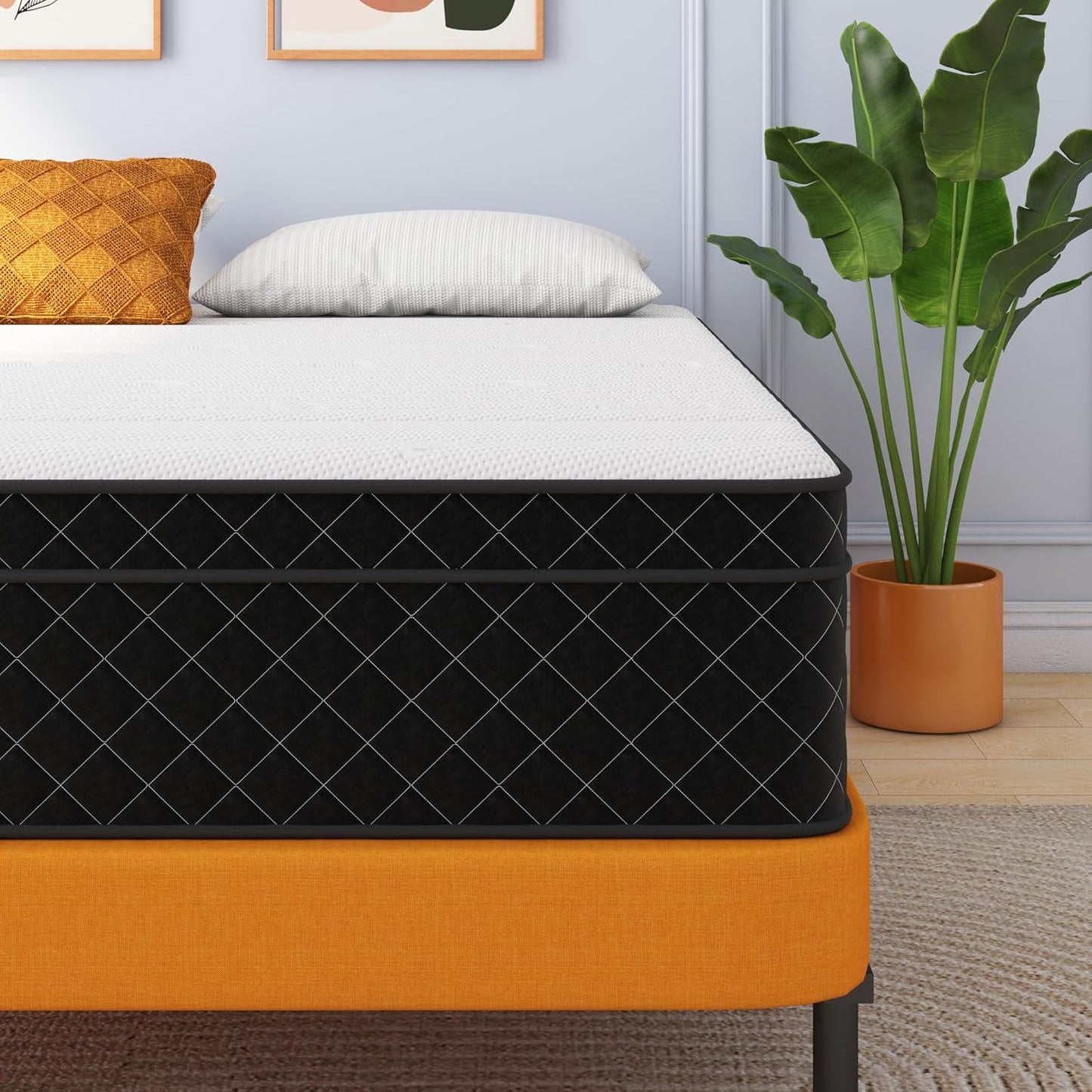 King Mattress 12 Inch Hybrid – Memory Foam & Pocket Springs Bed in a Box, Medium Firm, Cooling Comfort & Pressure Relief, 120-Night Trial