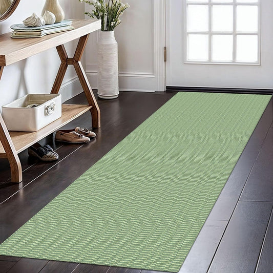 KOZYFLY Washable Runner Rug 2x6 Ft Runners for Hallways Kitchen Runners with Rubber Backing Braided Cotton Entryway Runner Indoor, Carpet for Hallway Kitchen Entryway Bedroom, Sage Green