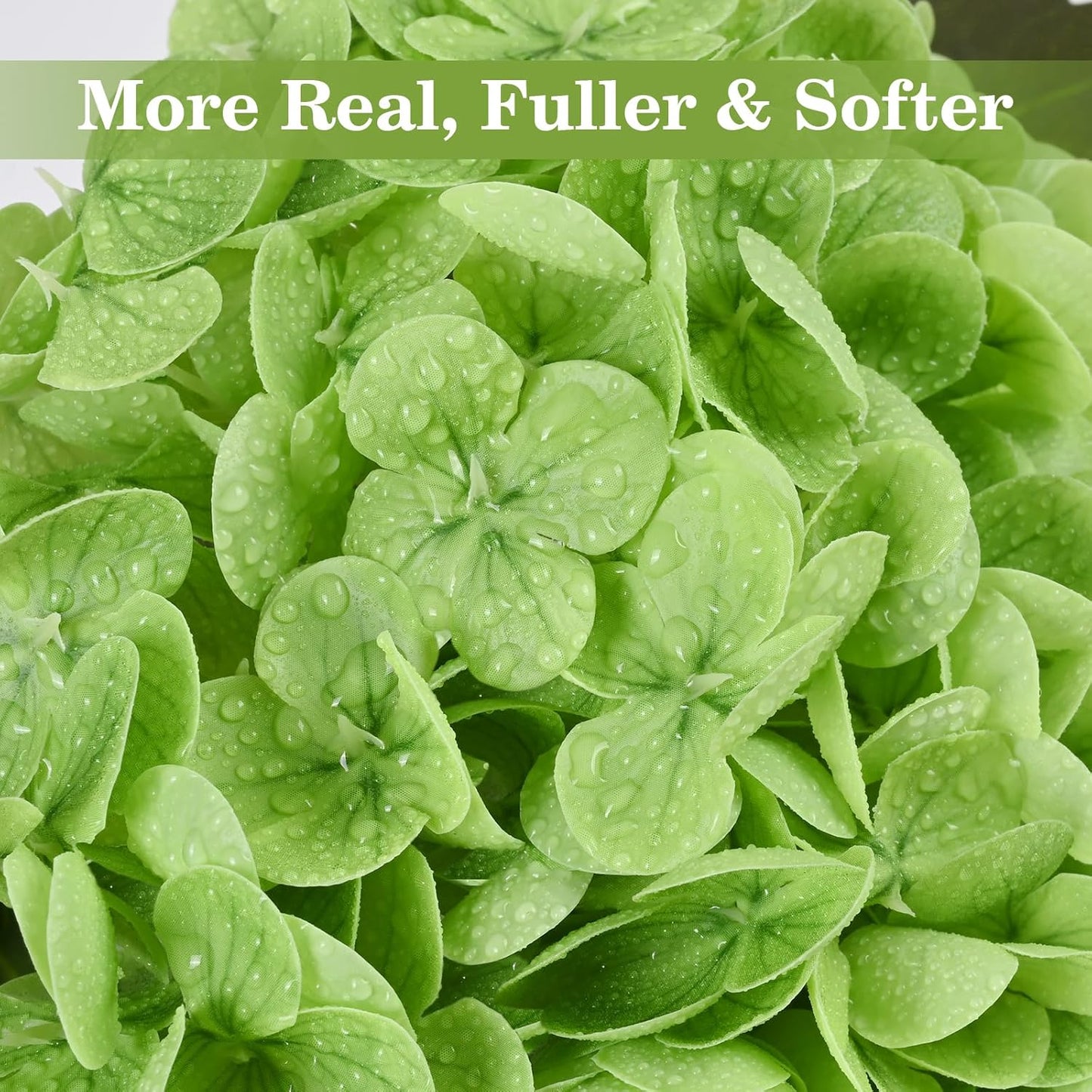 Artflower 4Pcs Real Touch Hydrangea Artificial Flowers, 22.5'' Light Green & Dark Green Full Latex Faux Hydrangea Flowers for Home Floral Arrangements Wedding Bouquets Table Centerpiece Decorations