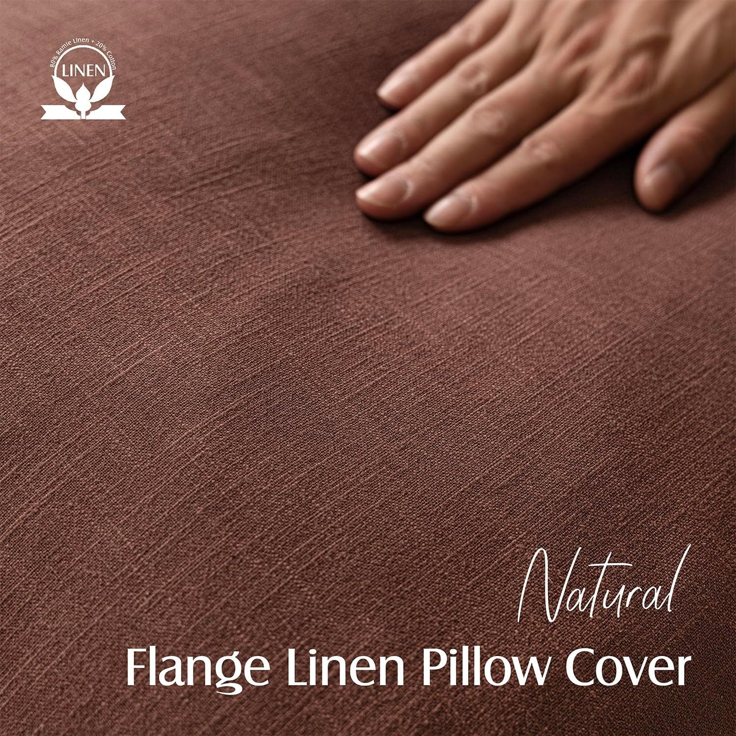 Foindtower Pack of 2, Decorative Linen Soild Throw Pillow Covers Soft Accent Euro Cushion Case Boho Farmhouse Pillowcase for Chair Couch Sofa Bedroom Living Room Home Decor 18 x 18 Inch Rust Red