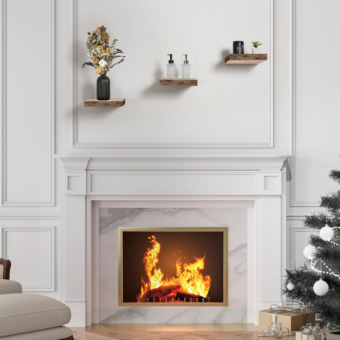 Sorbus Square Floating Shelf for Wall - 3 Small Shelves with Invisible Mounting Brackets for Living Room Decor, Bedroom, Bathroom Decor, Home & Kitchen - 9" Wall Shelf to Display Photos Trophies