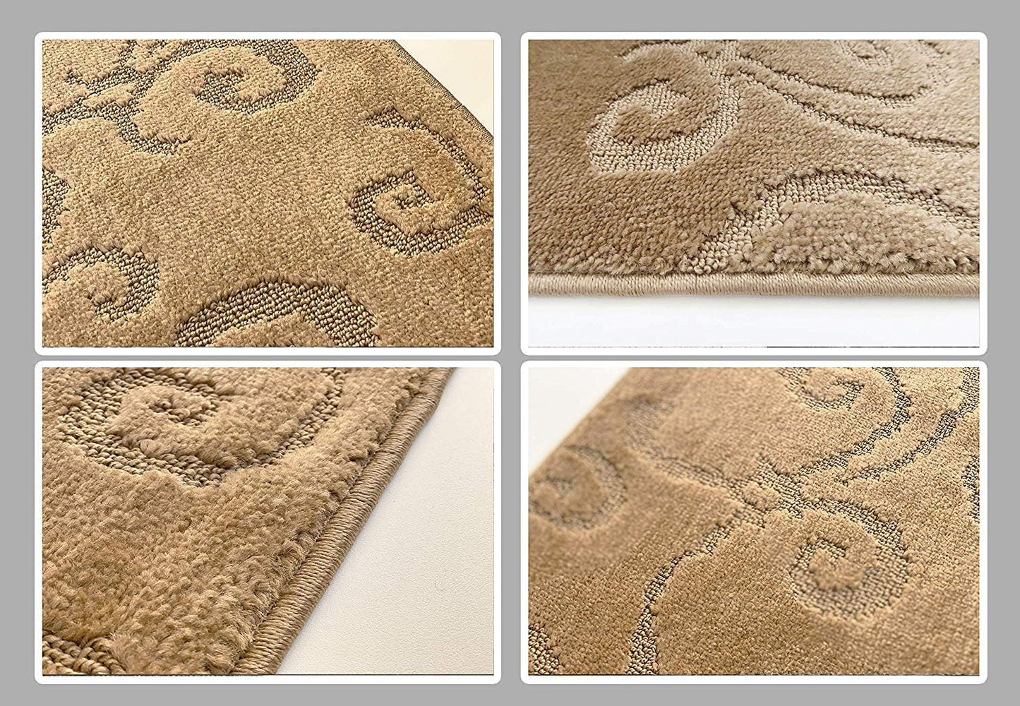Custom Length Hallway Runner Rug,Slip Resistant,Scroll Brownish Beige, 26 Inch X 9 feet, Sold and Priced Per Foot