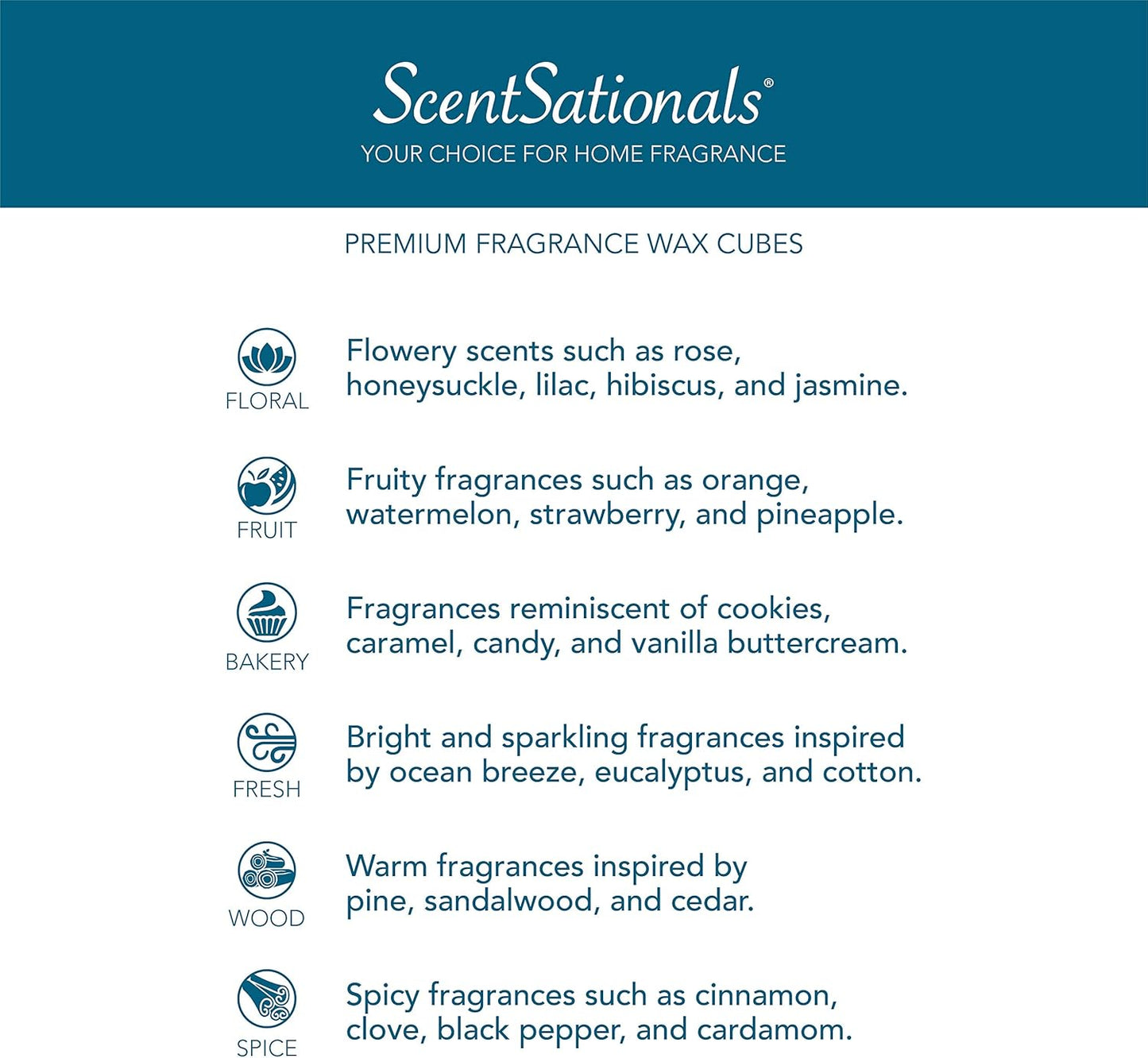 Scentsationals Wax Melts, Wax Cubes Strong Scent - Vanilla Bean - Long Lasting Scented Wax Melts for Warmer, 10oz (24-Cubes)