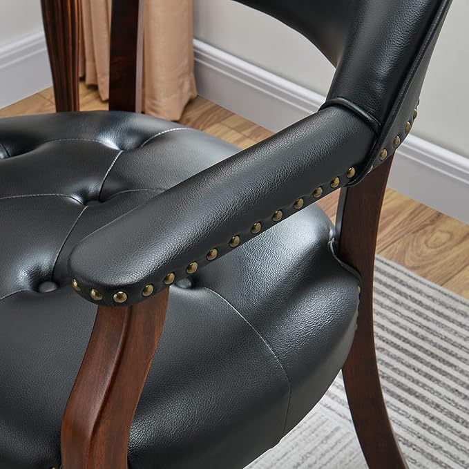 MODERION Dinning Chairs with Solid Wood Legs, Boss Caption's Chairs, Office Desk Chairs with Wheels, Classic Swivel Accent Chairs