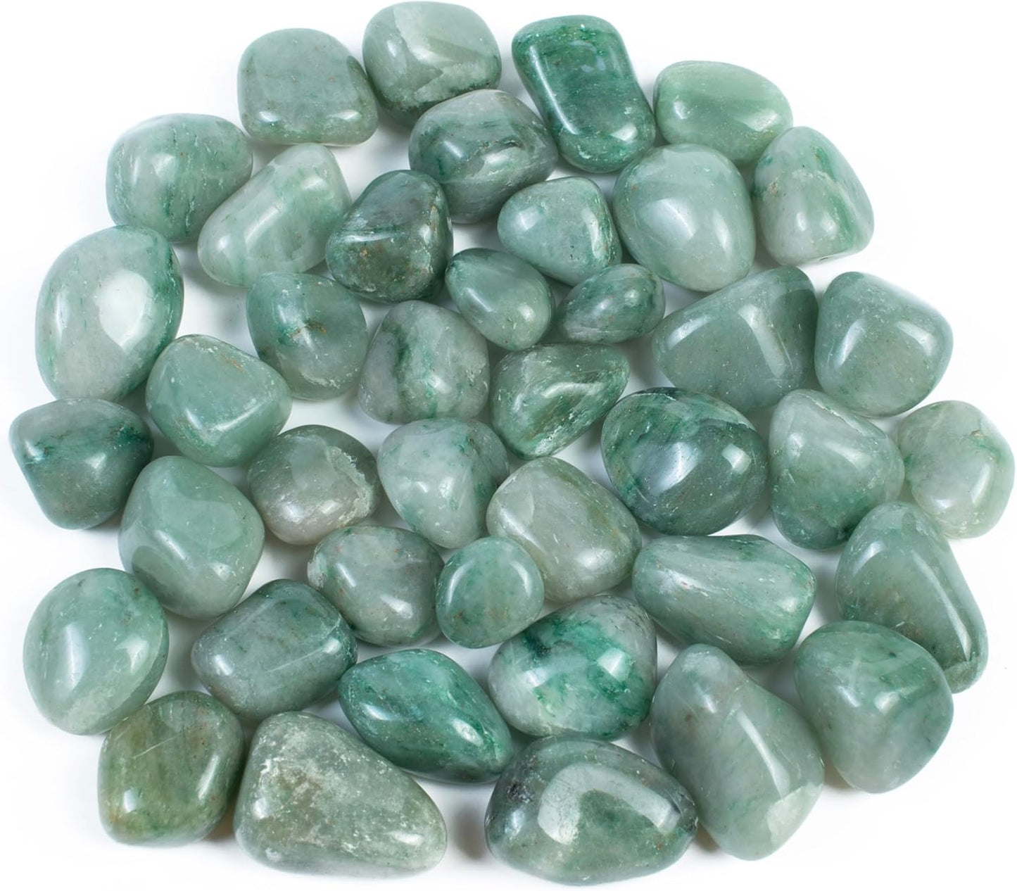Crocon 1LB Green Jade Tumbled Stones and Crystals Bulk 2000+ Carats Natural Crystal Kit for Reiki Healing Crystal Polished, Tumble Stones, Chakra Balancing, Reiki Gift, Home Decor Size : 20mm