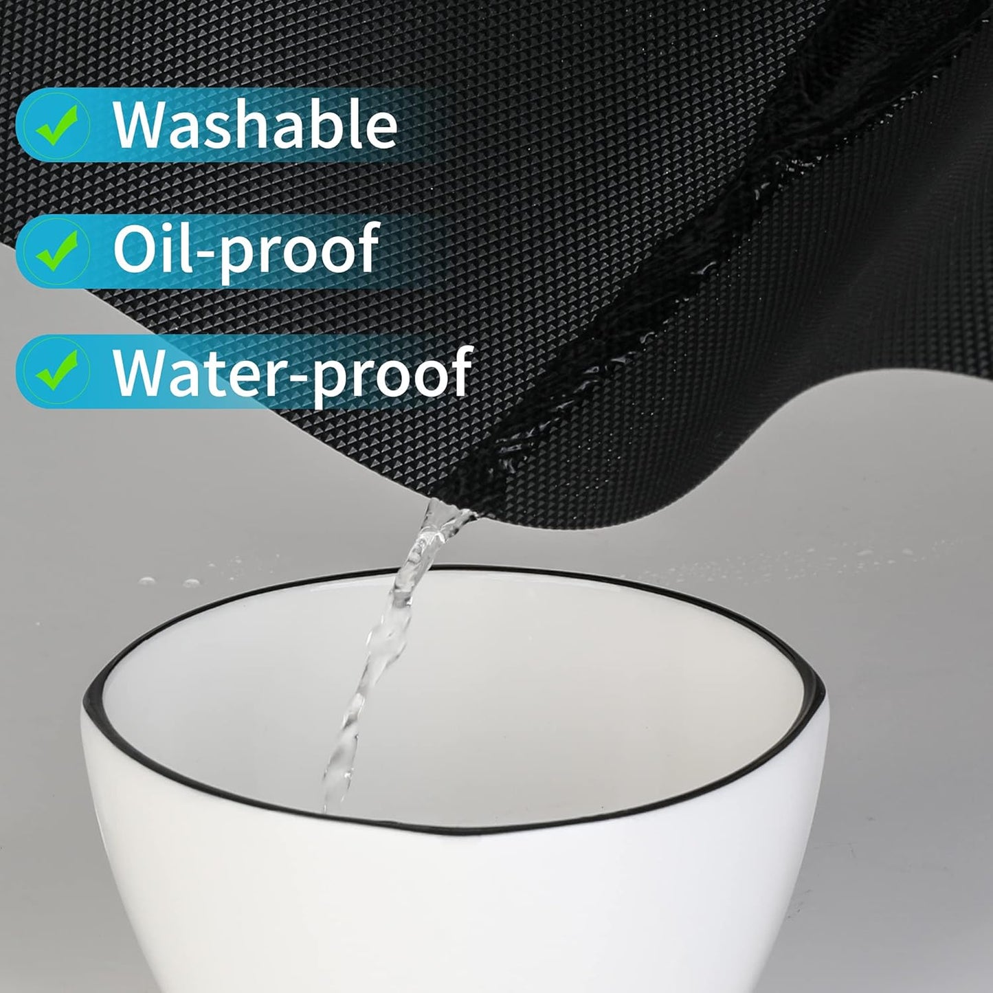 Kitchen Shelf Liner Drawer Liners, Non-Adhesive Refrigerator Liners Waterproof Fridge Mats with Strong Durable Kitchen Cabinets Mat for Drawers, Shelves, Pantry Black