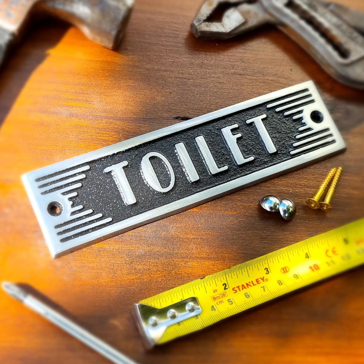 The Metal Foundry Toilet Metal Door Sign. Art Deco Style Home Décor Accessories Door Or Wall Aluminium Plaque. Handmade in England.