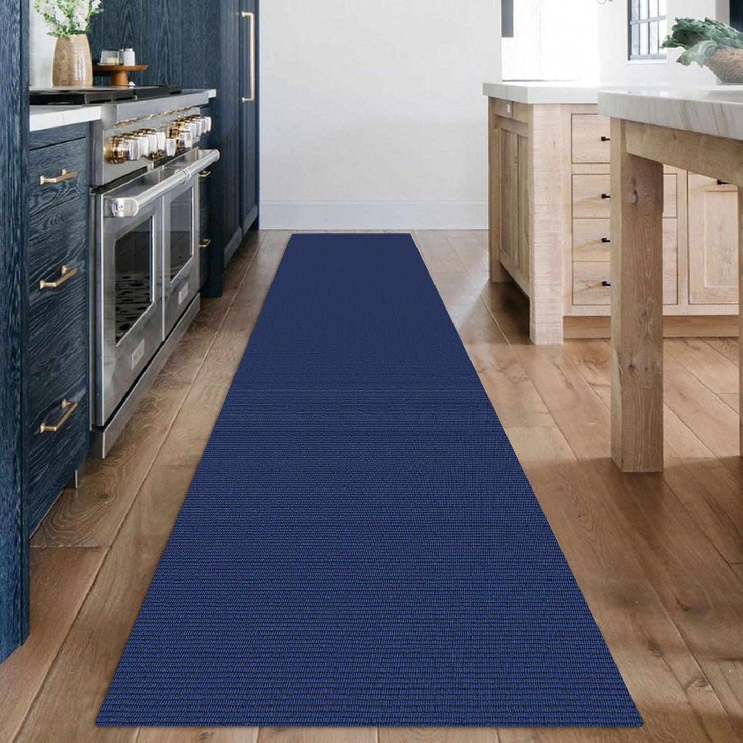 KOZYFLY Washable Runner Rug 2x12 ft Hallway Kitchen Runner Rugs with Rubber Backing Entryway Runner Indoor, Extra Long Carpet Runners for Hall Kitchen Entryway, Royal Blue